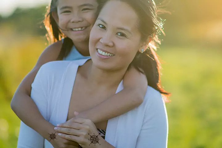 Compass Coordinates Tattoo for Mother and Daughter