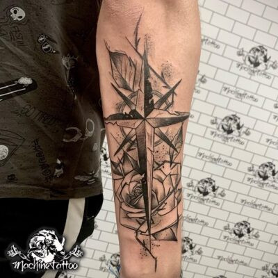 Meaningful compass rose tattoo for direction