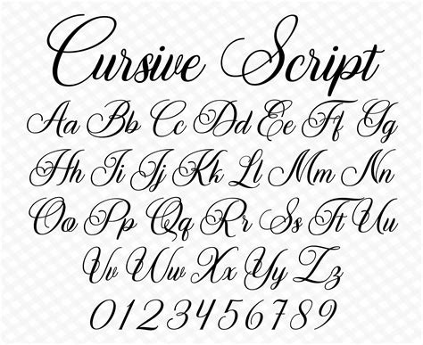 A flowing cursive tattoo font style example showing connected and graceful lettering.