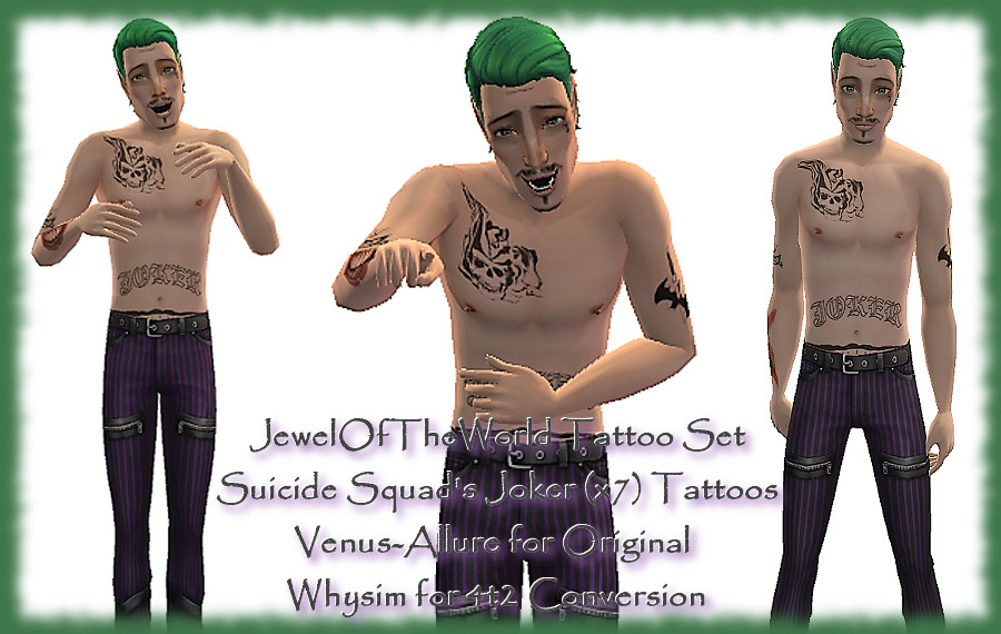 Close up of the word Damaged tattoo on the forehead