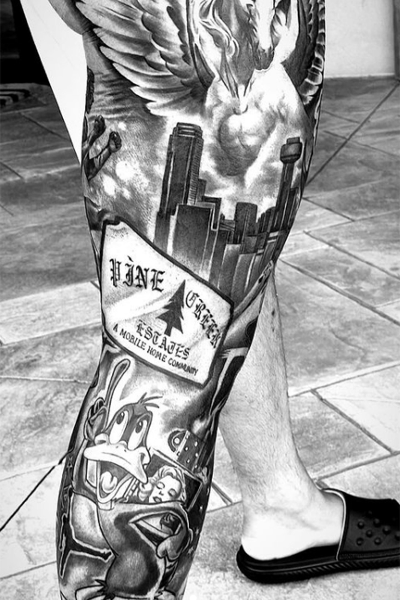 Dak Prescott massive leg tattoo