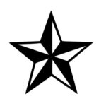 Traditional star tattoo practice template for beginners