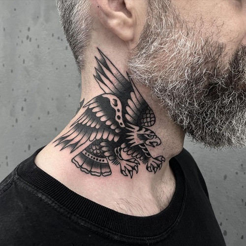Eagle Tattoo on Neck