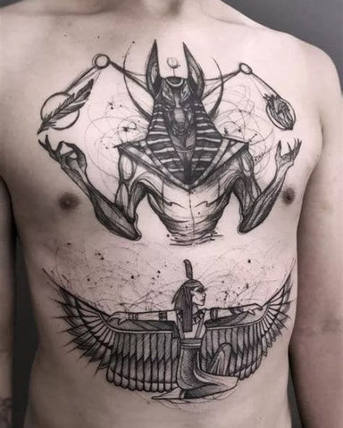 Egyptian Chest Tattoo Design