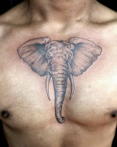 Elephant Chest Tattoo Design