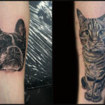 Emi Nijiya showcasing her pet portrait tattoo style