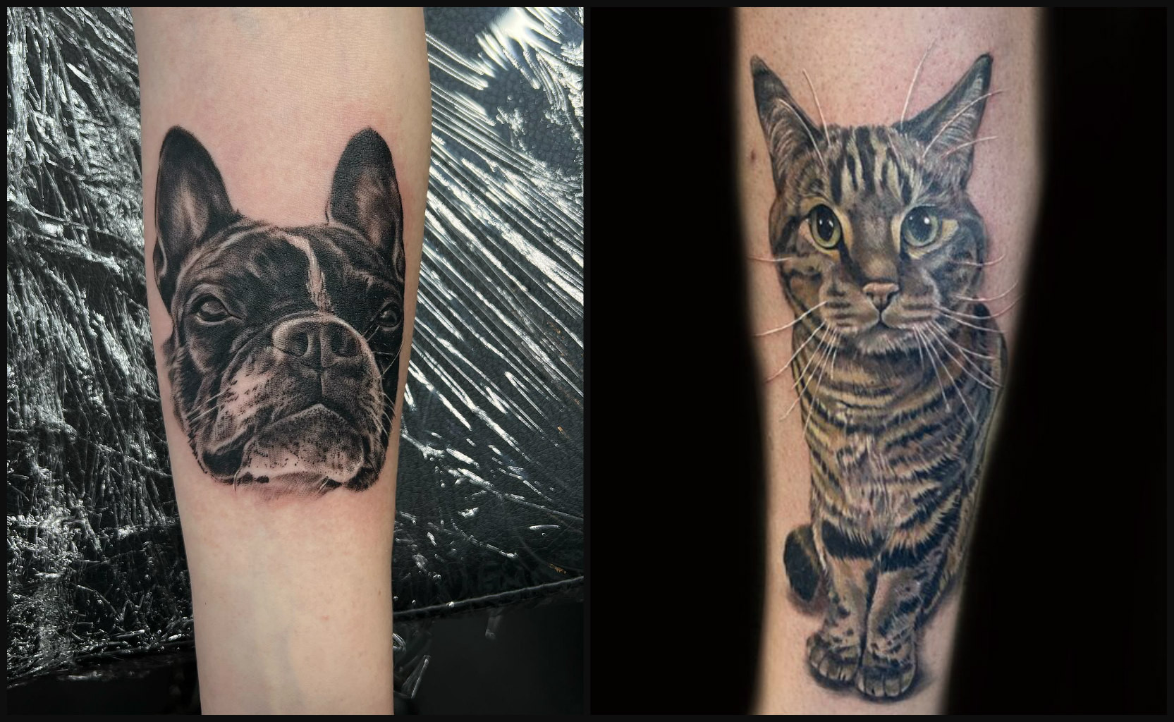 Emi Nijiya showcasing her pet portrait tattoo style