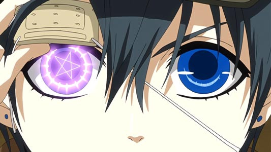 Ciel Phantomhive from Black Butler, showing an eye pentagram, questioning the limits of inmon definition.