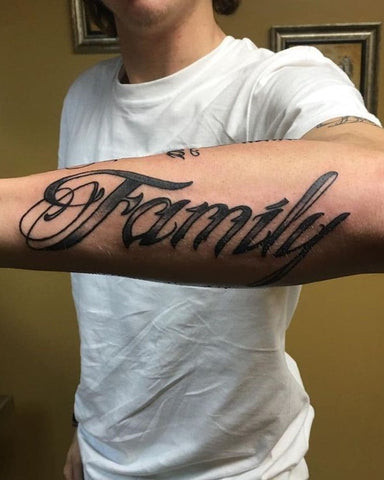 Forearm Name Tattoo for Men