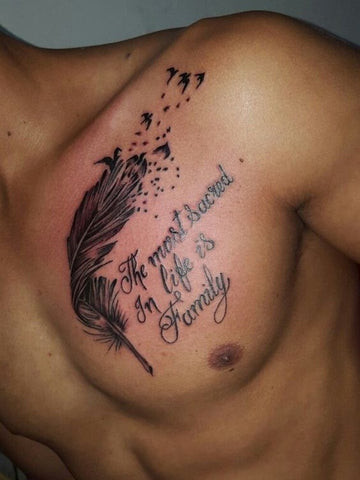 Name Tattoo over Heart