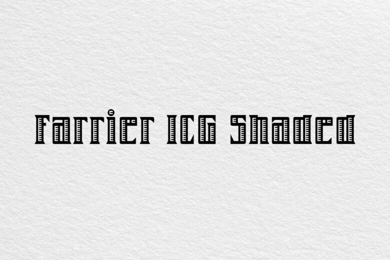 Farrier ICG Shaded font example