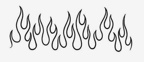 Simple Flame Tattoo Design for Color and Placement Practice