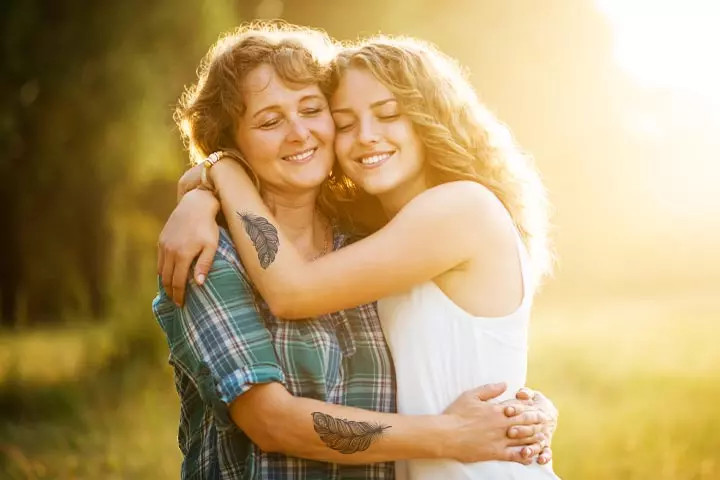 Feather Tattoo for Mother and Daughter