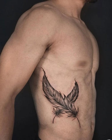 Feather Rib Tattoo Men