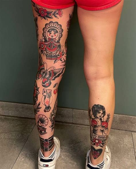 Female Leg Tattoo Design 10