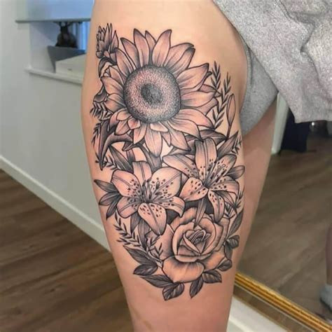 Female Leg Tattoo Design 4