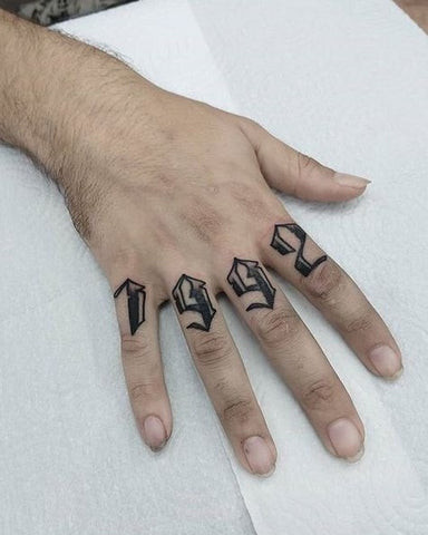 Finger Tattoo Men Numbers