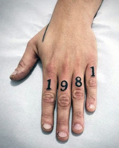 Number Finger Tattoo for Men