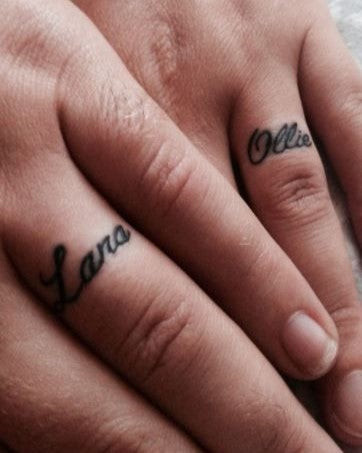 Finger tattoo of boy's name &quot;Leo&quot;, a proud and loving tribute from a parent