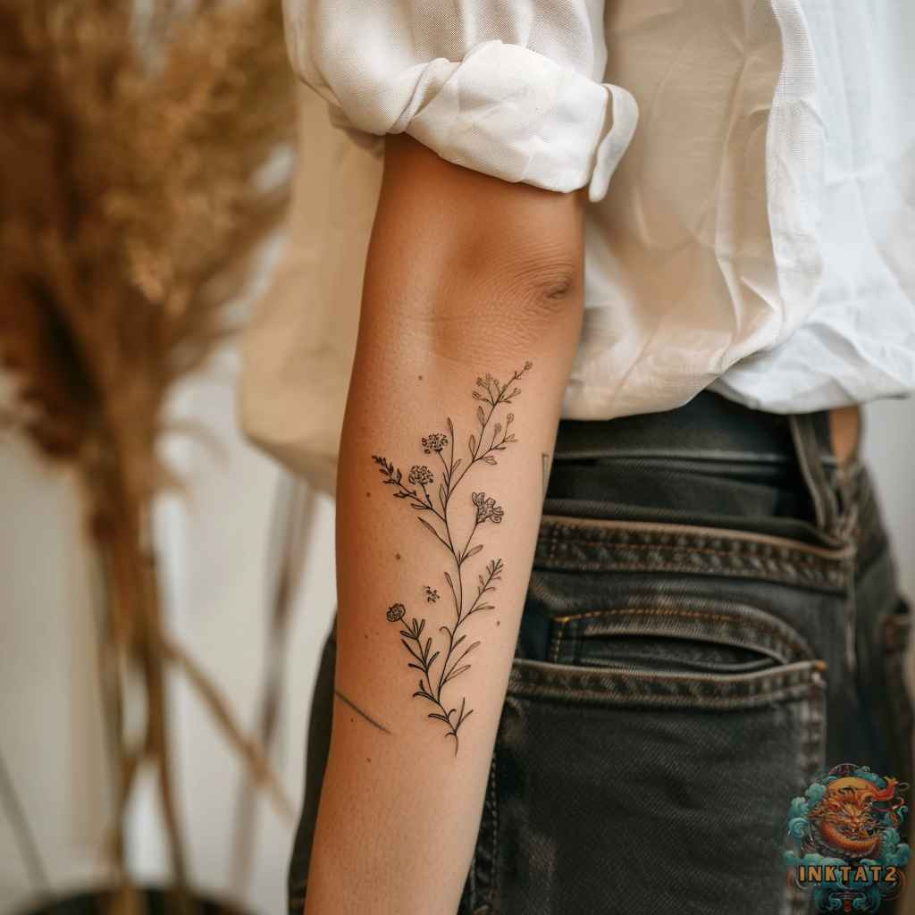 Modern and stylish forearm tattoo for women.