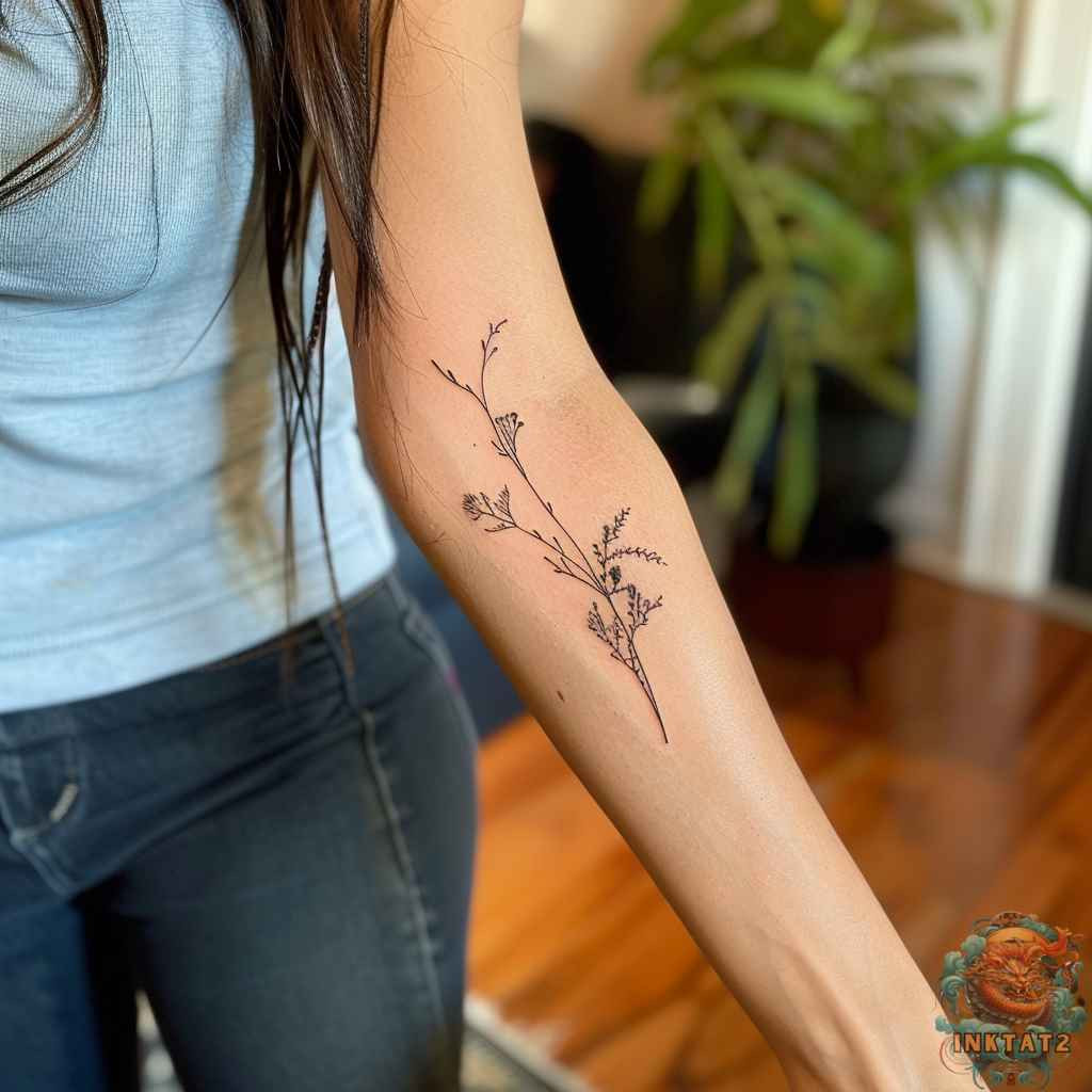 Minimalist and delicate forearm tattoo design.