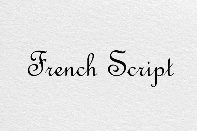 French Script font example