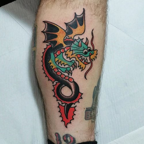 Two Headed Gemini Dragon Tattoo for Men