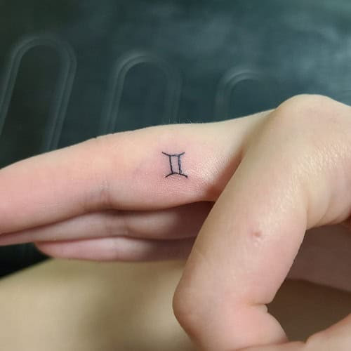 Gemini Symbol Finger Tattoo for Men