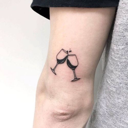 Wine Glass Gemini Social Tattoo