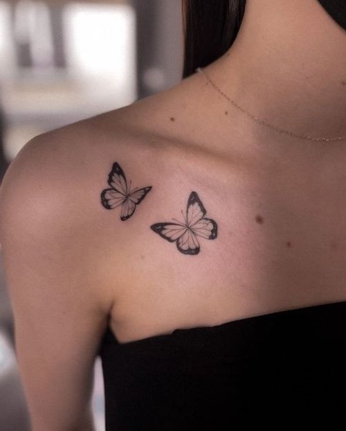 Butterfly tattoo representing Gemini's social butterfly nature