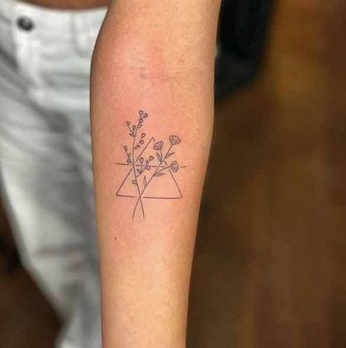 Realistic lavender sprig tattoo