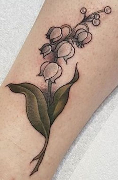 Detailed Lily of The Valley Gemini Tattoo