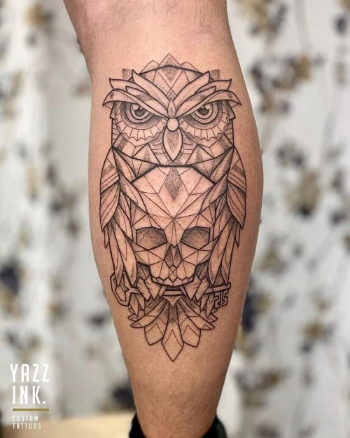 Geometric Owl Tattoo