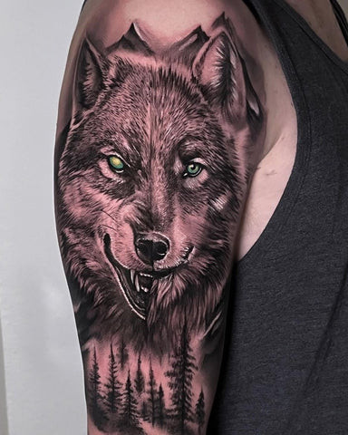Good Wolf, Bad Wolf Tattoo for Men