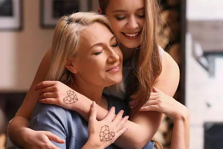 Heart Constellations Tattoo for Mother and Daughter