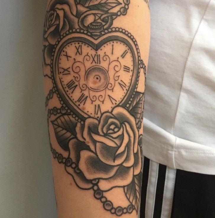 Heart Clock Tattoo