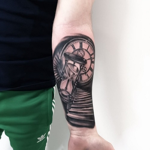 Hourglass Clock Tattoo