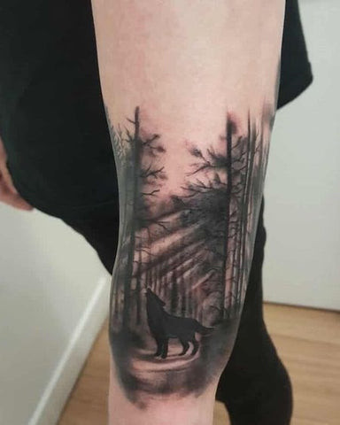 Wolf Silhouette Tattoo