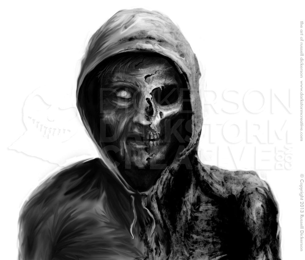 Advanced texture application on the Old Man Darkness artwork, creating a malevolent and aged appearance