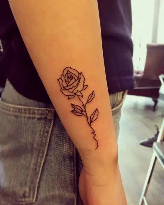 Small red rose wrist tattoo for women