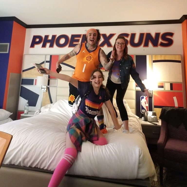 Me and the girls before a Phoenix Suns game