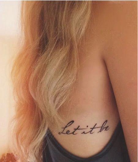 Beatles &quot;Let It Be&quot; quote tattoo in script font