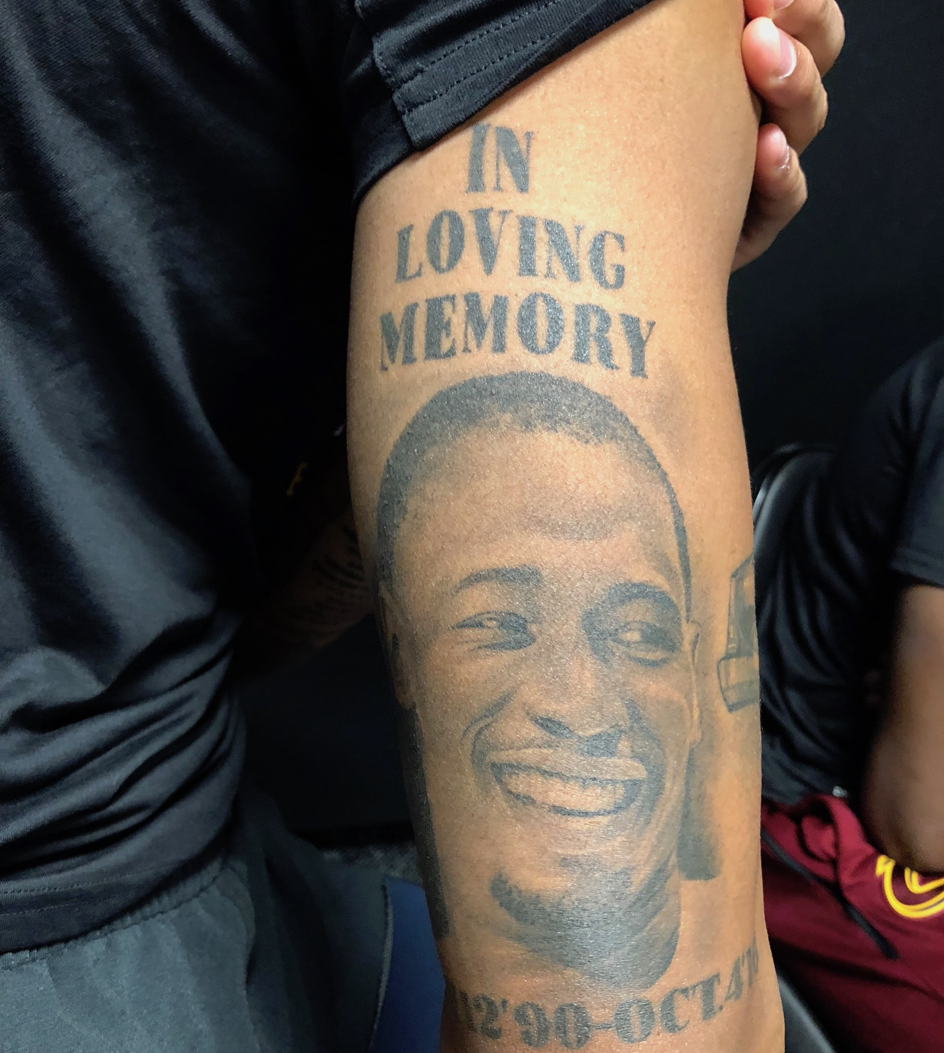 Jordan Clarkson's tattoo of his father, Mike &quot;Head Huncho,&quot; on his left biceps