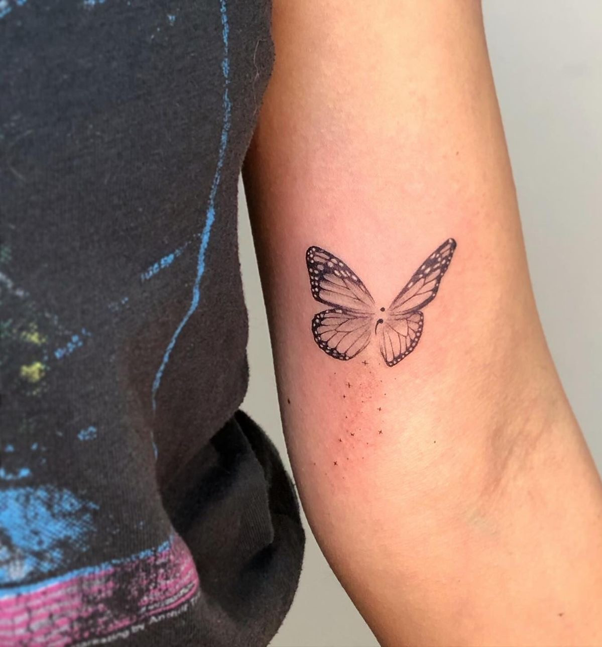 semicolon butterfly tattoo