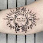 bohemian sun and moon tattoo