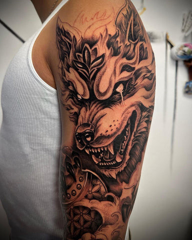 Japanese Wolf Tattoo