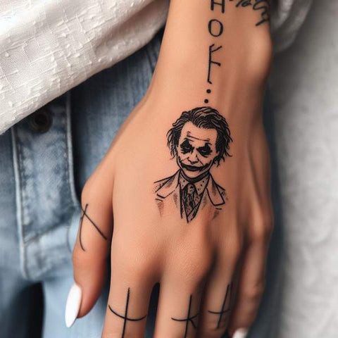 Joker Smile Hand Tattoo 1