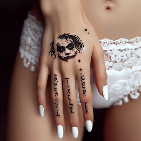 Joker Smile Hand Tattoo 2