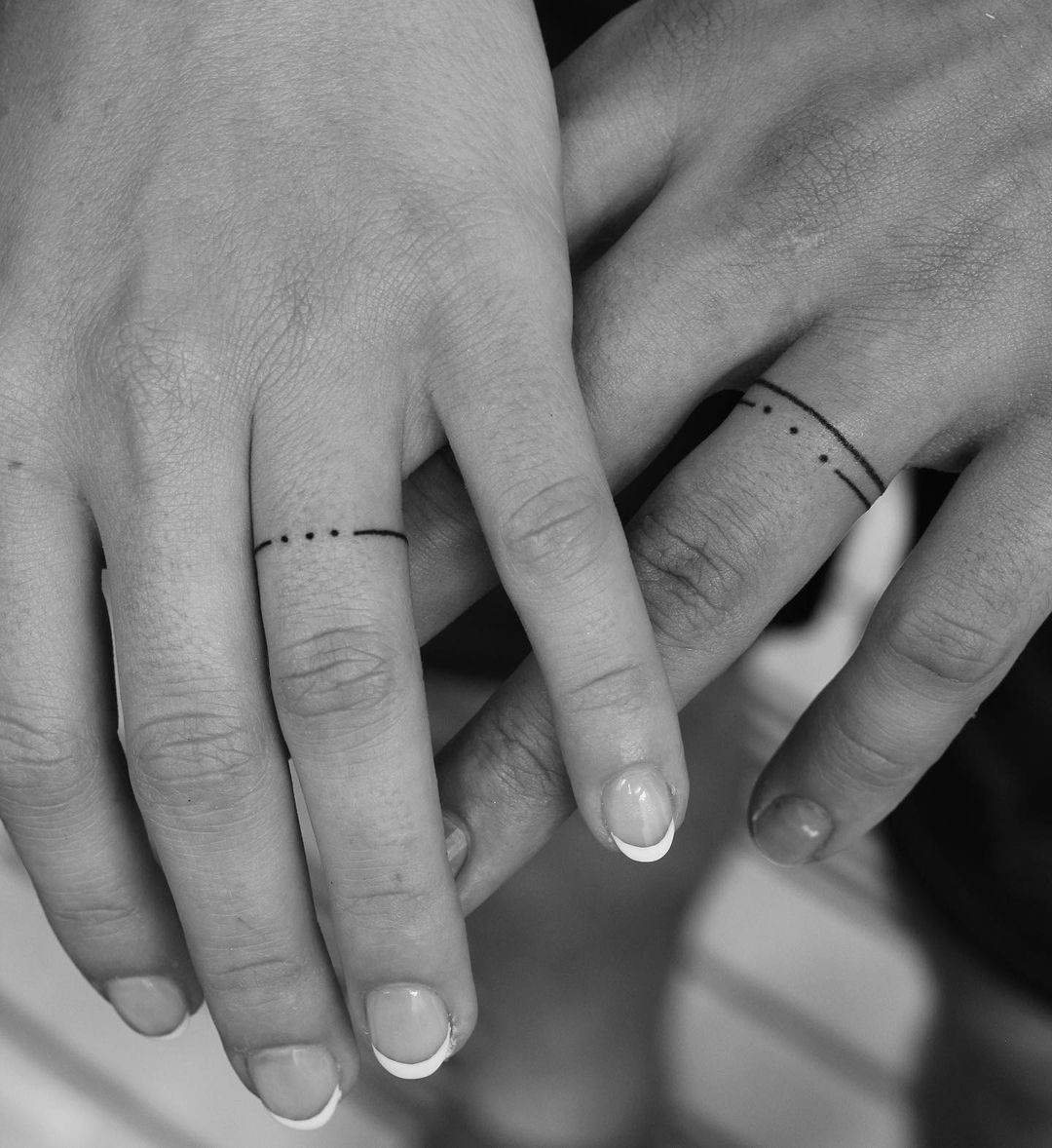 Simple band tattoo as a wedding ring alternative