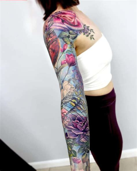 Ladies sleeve tattoo art